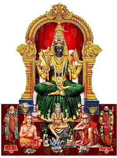 Giriram Photos Sri Kanchi Kamakshi Amman, Dakshinamoorthi, Jagadguru Adi Shankaracharya, Maha Periyava, Jayendra & Shankara Vijayendra Saraswathi Swamigal - Medium Size (8" x 6" Inches) Photo Wooden Cutout Religious Frame