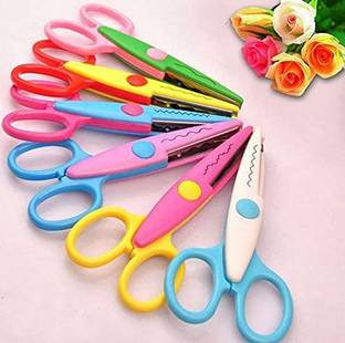 Rockjon Random Color Zig Zag Paper Shaper Scissor 6 Pcs Scissors