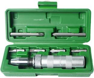 EASTMAN EID-2500 Impact Driver Set, Carbon Steel Handle With Socket Adapter & Crv Bits, Screwdriver Bit Set