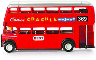 TECHZAGE Pull Back Famous Double Decker Bus Toy for Kids