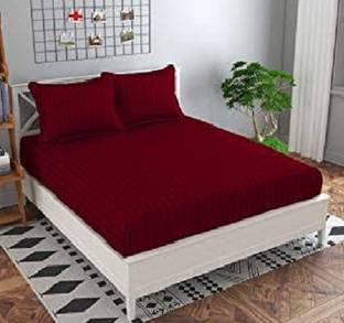 Laying Style 160 TC Satin King Printed Fitted (Elastic) Bedsheet