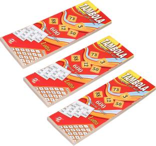 एके कलेक्शन Housie Tambola Tickets (Multicolour) - Set of 1800 (3 Pieces) बोर्ड गेम
