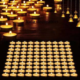 Kala Decorators Pack of 100 Unscented Tealight Candles, Daily Use, MultiPurpose, Birthday, Festive, HomeDeco Candle