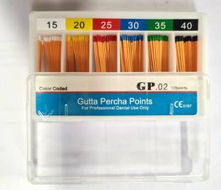 pyrax Dental Gutta Percha Points-Multicolour 15/20/25/30/35/40-2% Dental Elevator