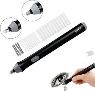 Levin Electric Eraser Kit with 22 Eraser Refills,2 Size Refills Battery Operated Eraser,Automatic Erasers for Artist Drawing, Painting, Sketching, Arts and Crafts, Battery Operated Eraser Cordless Electric Eraser