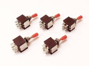 ERHIndia (Pack of 5) Toggle Switch 6 Pin 2-Way 3A/5A AC 250V/125V DPDT Mini Toggle ON OFF Switch for 125V 6 Pin 2 Way Toggle Switch Multiple Applications Micro Controller Board Electronic Hobby Kit