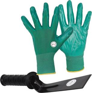 Kraft Seeds Indian Khurpi with Hand Gloves for Safety Khurpi for Small Pots Garden Tool Kit