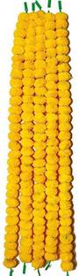 Merphin Marigold Fluffy Flower Garland For Decoration On Diwali Shining Poly Garland