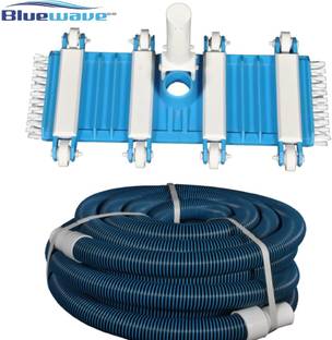 Blue Wave Pool Flexible Vacuum Head With Brush 14 Inch and Swimming Pool 38mm EVA vacuum hose with standard cuff link, 6 meter in length Hose Pipe Cleaning Brush
