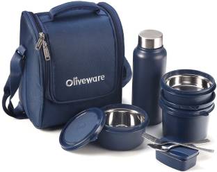 Oliveware Teso with Bottle (Blue-Pro) 4 Containers Lunch Box
