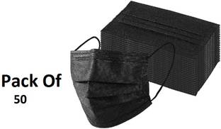 Wellstar 50 Pieces Disposable Black Face Mask Cover with Nose Pin for Adults, Dustproof Filter Cover, Single Use 3 Ply Protectors with Elastic Earloops Dustproof Filter Cover 50 Pieces Disposable Black Face Mask Cover with Nose Pin for Adults, Dustproof Filter Cover, Single Use 3 Ply Protectors with Elastic Earloops Dustproof Filter Cover Non-Washable, Water Resistant Surgical Mask