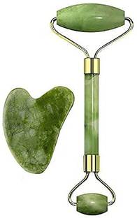 BCS TRADERS Face Massager For Women Men | 100% Natural Jade Stone Facial Roller Massage with Gua Sha Tool for Face Eye Neck Foot Massage | Skin care And Anti-Aging Therapy Roller Face Massager For Women Men | 100% Natural Jade Stone Facial Roller Massage with Gua Sha Tool for Face Eye Neck Foot Massage Massager (Green) Face Massager For Women Men | 100% Natural Jade Stone Facial Roller Massage with Gua Sha Tool for Face Eye Neck Foot Massage | Skin care And Anti-Aging Therapy Roller Face Massager For Women Men | 100% Natural Jade Stone Facial Roller Massage with Gua Sha Tool for Face Eye Neck Foot Massage Massager (Green) Massager