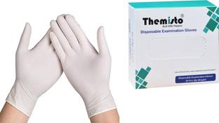 tHemiStO 50 Pcs (Medium) Latex Examination Gloves