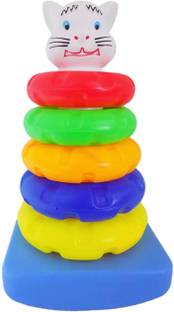 Red Ballons Smiley Face 5 Rings Stacking for kids, small Girl boys