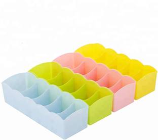 GO HOOKED Multipurpose Storage Drawer Organiser, Socks Organiser (Set of 4, Multicoloured) Perfect for storing store any underwear, socks, gloves, handkerchiefs, masks, etc. Multi purpose to meet your different needs, More space saving, makes your home more neat and clean, Apart from clothes, these can be also used to organise stationary, tools, jewellery etc. Vanity Box