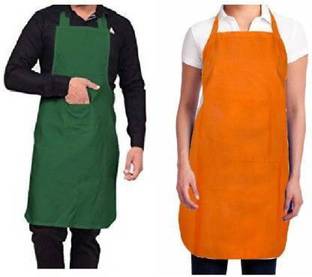 SSDN Orange, Green Polyester Kitchen Linen Set
