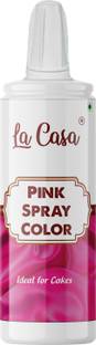 La Casa Pearlescent Spray Colour - PINK | Edible Color Ideal for Cake Decoration & Garnishing | Glitters