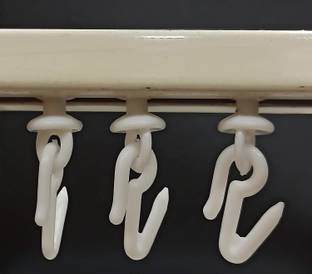 VicTac Plastic Runner/Slider for C Channel/Curtain Track with Plastic S Hooks pack of 100 Curtain Ring with Hook