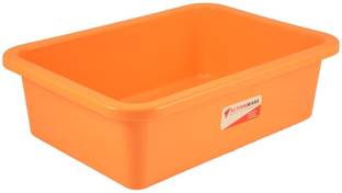 KedarKantha 817 Platinum - 48*34*14.50 cm Plastic Fruit & Vegetable Basket (Pack Of 1,Orange) Multipurpose Plastic Big Organizer Tray for Kitchen, Home, Office, Shop, School. Plastic storage crate tray basket for stationaries ad offices. Size 48*34*14.50 cm Plastic Fruit & Vegetable Basket (Orange) Plastic Tray Platinum - 48*34*14.50 cm (Pack Of 1,Orange) Plastic Fruit & Vegetable Basket