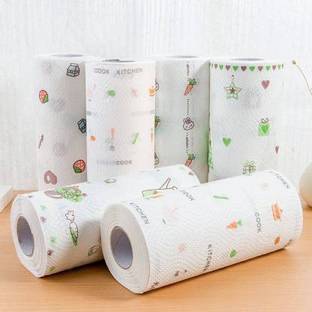 khandiya enterprise Tissue Paper Durable Non-stick Oil Absorbing Paper Roll Kitchen Special Paper Towel Wipe Paper Dish Cloth Cleaning Cloth 80 pulls In 1 Roll