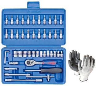 Mass Pro King Tony Made in Taiwan 46-Piece Auto Repair Tool Set, Manual Hardware Tool Set, Small Socket Tool Set Socket Set