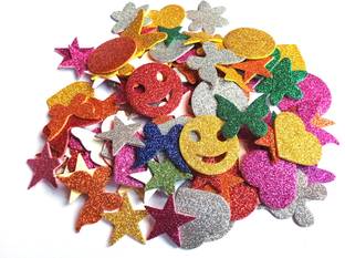 KRASHTIC Glitter Color Design Foam Sticker for Project Work, Card Making, Art and Craft