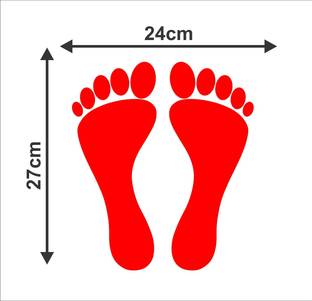 VCREATE DECOR 24 cm Foot Print Wall Sticker And Decal Self Adhesive Sticker