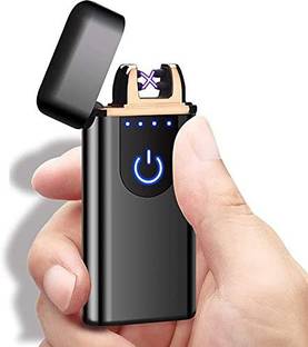Viraan Smart Fingerprint Sensor Lighter USB Rechargeable Lighter Touch Screen Flameless Windproof Cigarette Lighter Double Sided Ignition Lighter Cigarette Lighter