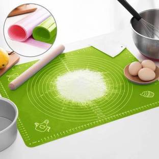JASODANANDAN Non-Stick Silicon Reusable Pastry Fondant Dough roti chapati Rolling Baking Sheet mat Food-grade Silicone Baking Mat (MULTICOLOR)(Pack of 1) Food-grade Silicone Baking Mat