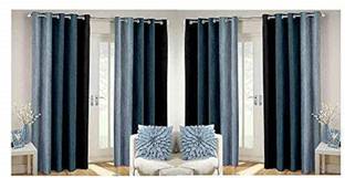 Radhey Radhey Decor 152 cm (5 ft) Window Polyester Semi Transparent Curtain (Pack Of 6)