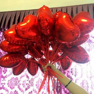 AMEX STORE Heart Shape Foil Balloons Set