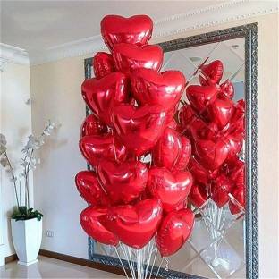 AMEX STORE Heart Shape Foil Balloons Set