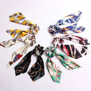 Sonpal Silk Elastic Hair Bands/Scarf Ponytail Holder Scrunchy Accessories For Women Rubber Band