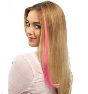 Rizi pink single clip high light streak Hair Extension