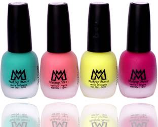makeupmania Matte Nail Paint Combo, Home & Professional Use, (MM#65) Sea Green, Pink, Parrot Green, Magenta