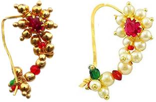 Vail Creations Pearl Gold-plated Plated Mother of Pearl Nose Ring