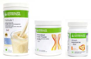 Herbalife Nutrition FORMULA 1 KULFI (500g) + PROTIEN POWDER (200g) + AFRESH PEACH (50g) Plant-Based Protein