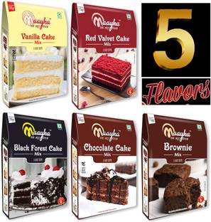 Maayka - Ek Atoot Rishta Egg Free|Cake Mix|Vanilla+Chocolate+Red Velvet+Black Forest+Brownie Mix 925 g