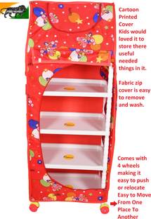 Childcraft 5 Shelves Collapsible Wardrobe Plastic Collapsible Shoe Stand