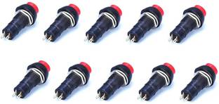 INVENTO (Pack of 10 ) Push ON Push OFF Switch Button 2 Pin ON-OFF Latching Push Button Switch AC DC for Bike, Car, DIY Electronic Projects Electronic Components Electronic Hobby Kit