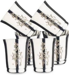 LIMETRO STEEL (Pack of 6) Stainless Serving,Unbreakable Water Drinking Set(G13-6) Glass Set Water/Juice Glass