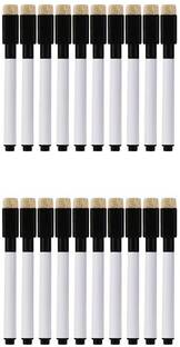 DEZIINE Set Of 20 Black Magnetic Whiteboard Pen Erasable Marker Office School Stationery Supplies (BLACK)