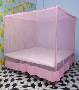 Fabrachana Polyester Adults Washable MP 107-Pink Mosquito Net