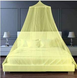 VD Enterprise Polyester Adults Washable Double bed Yellow color Polyester Mosquito Net Mosquito Net