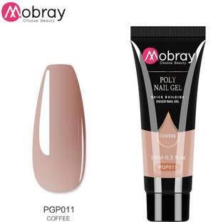 Mobray Coffee Poly Nail Gel Finger Extension Nail Art Design Acrylic Gel Varnish hybrid 15ML Poly Extension Nail Gel Polish (MOB-15ml-PGP11)