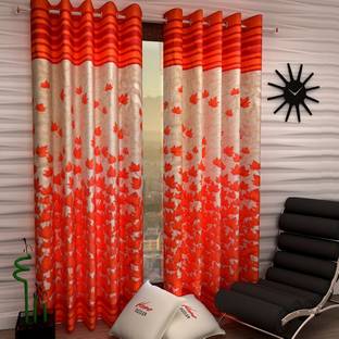Home Sizzler 213 cm (7 ft) Polyester Semi Transparent Door Curtain (Pack Of 2)