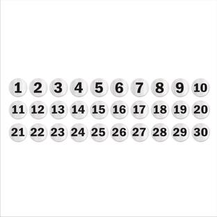 Mindcraftz 1 to 30 Seriel Number Round Stickers Emergency Sign