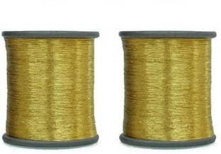 PMW 0.1 MM Gold Zari Metallic ThreadThread - 1000 m - Pack of2 Embroidery Hoop