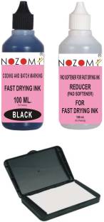 NOZOMI Fast Drying Batch Marking Ink and 1 Blank Stamp Pad
