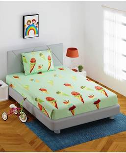 gbl impex Microfiber Single Fitted (Elastic) 300 TC Printed Bedsheet